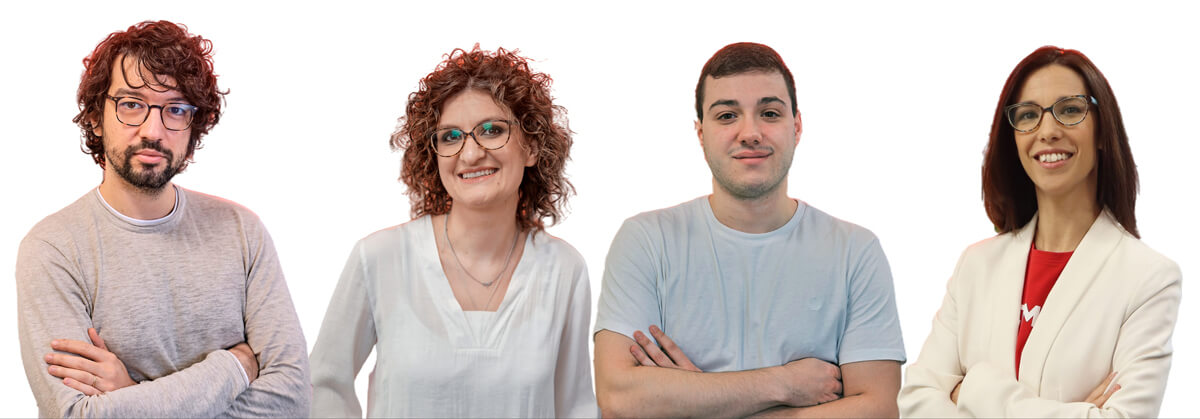 Daniel Cid, Lucía Gómez, Diego Lodeiro y Cristina Vázquez, del equipo Teimas.